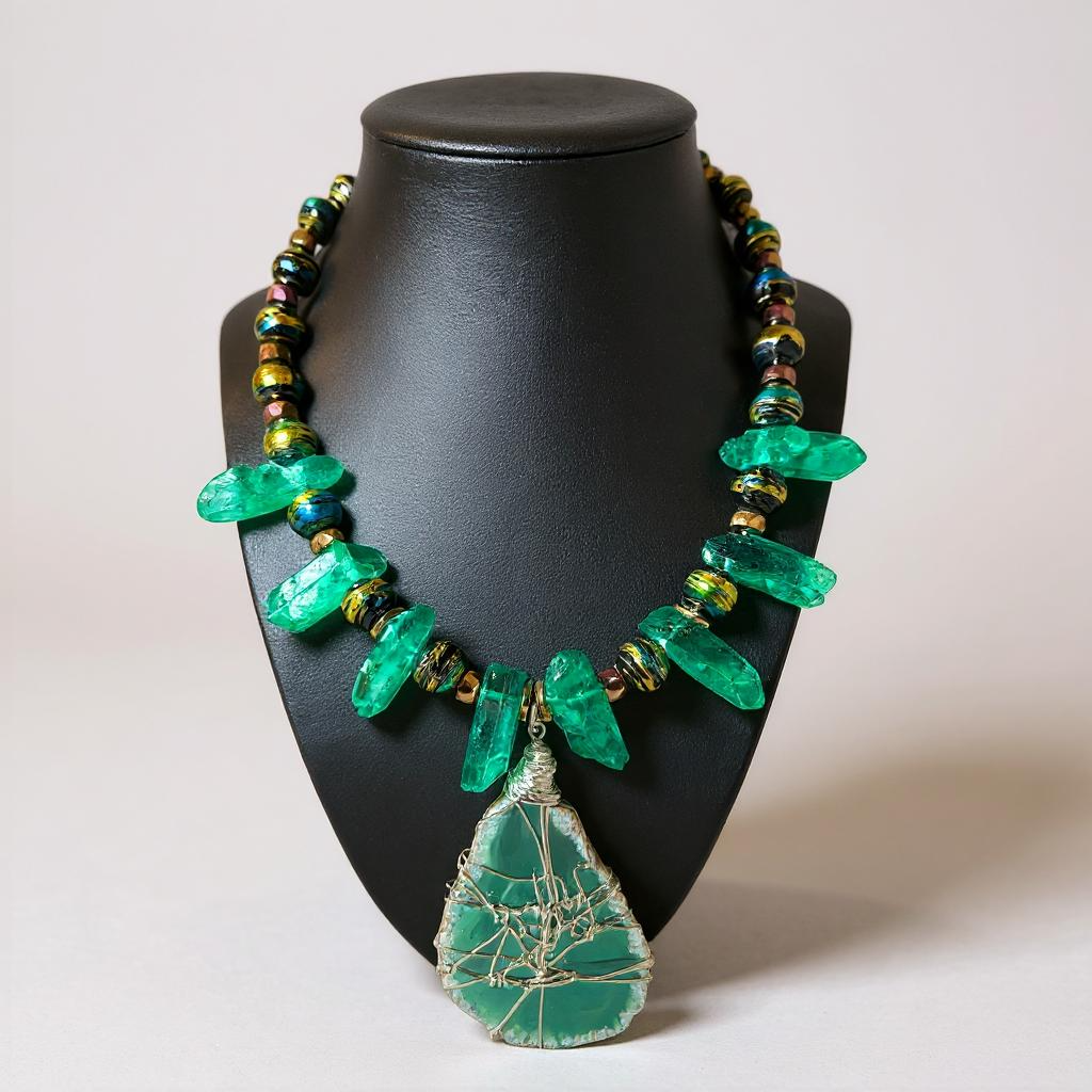 Agate & Quartz Statement Necklace