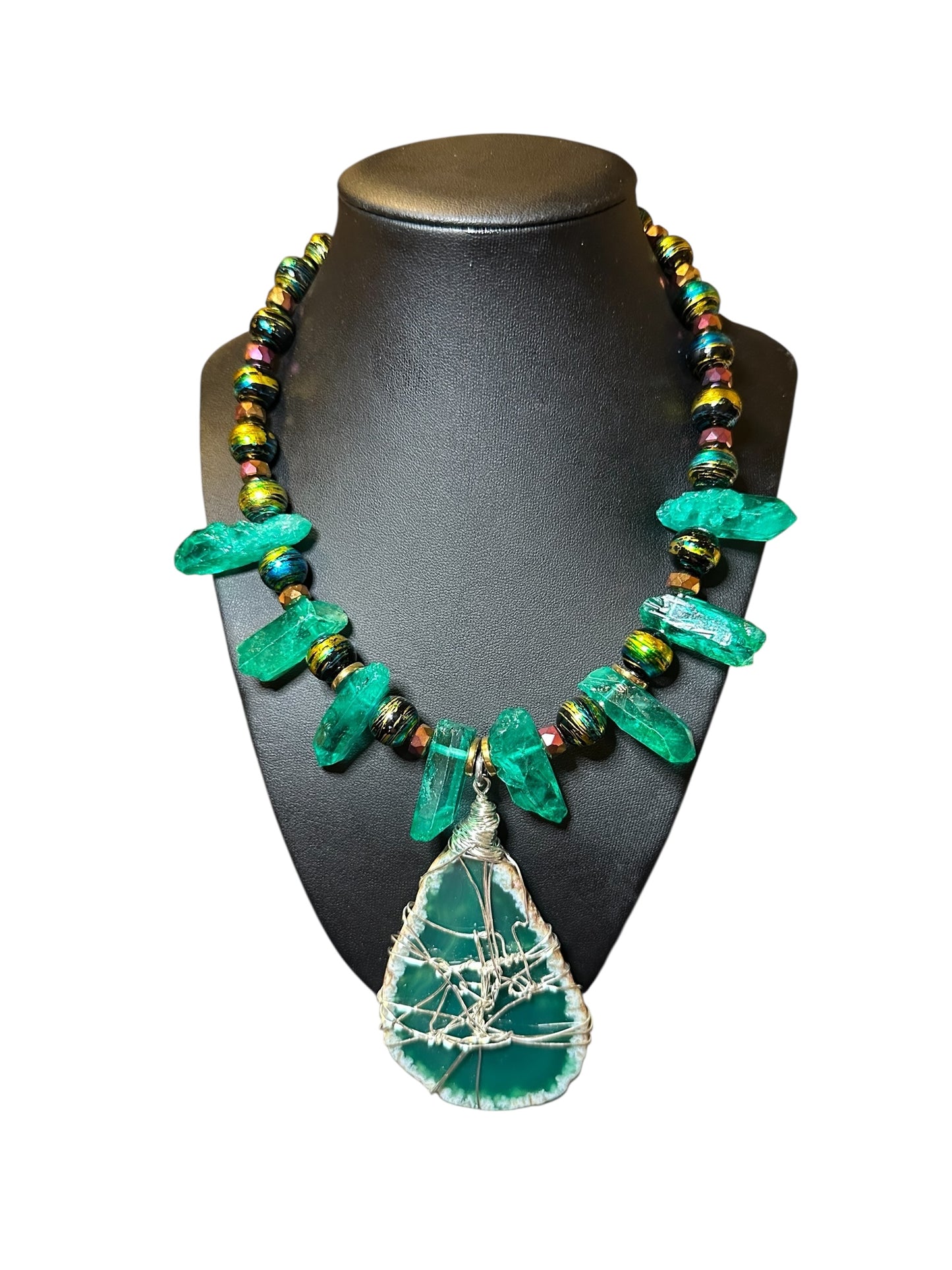 Agate & Quartz Statement Necklace