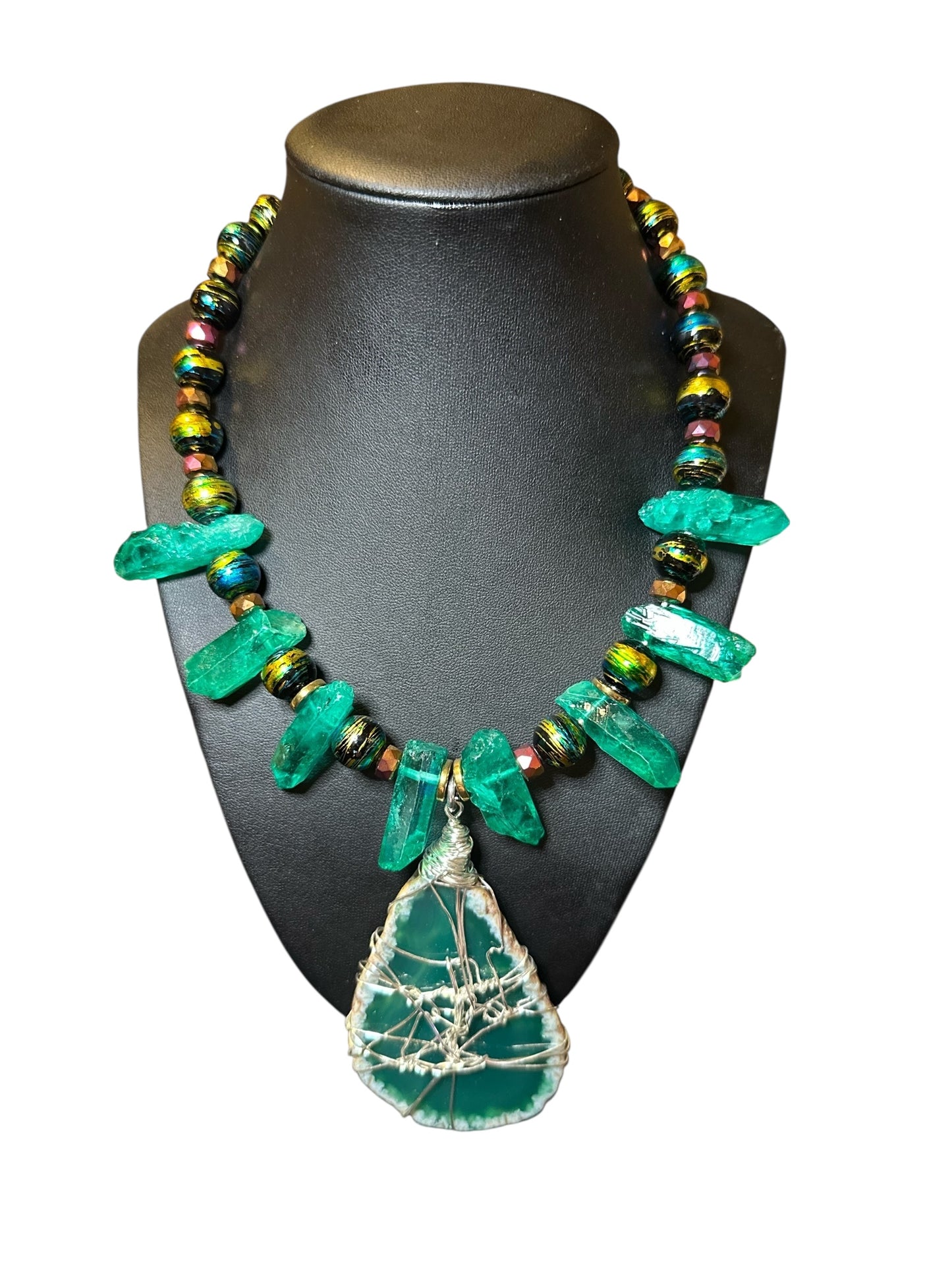 Agate & Quartz Statement Necklace