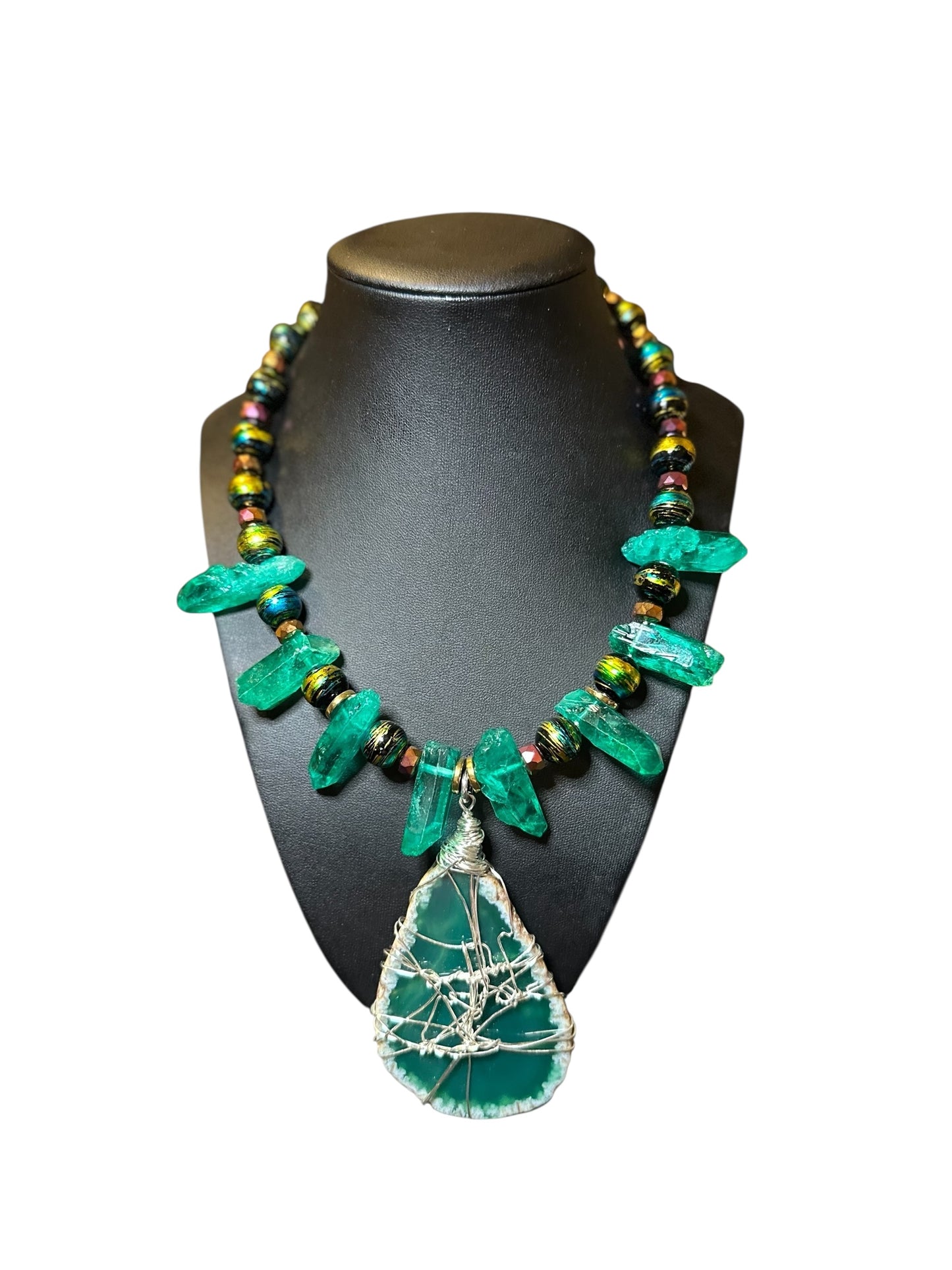 Agate & Quartz Statement Necklace
