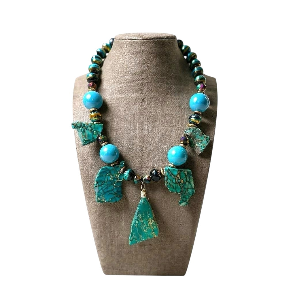 Jasper statement necklace
