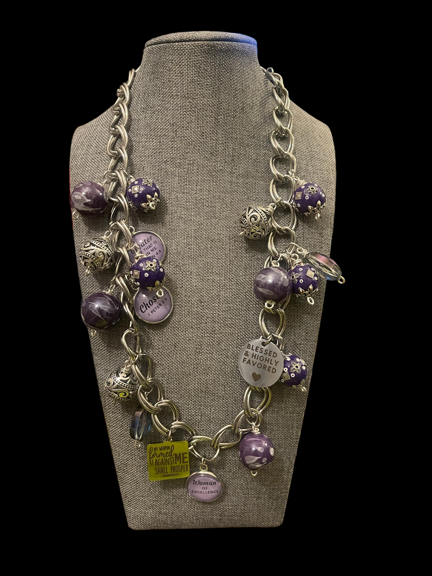 Purple Charm Necklace