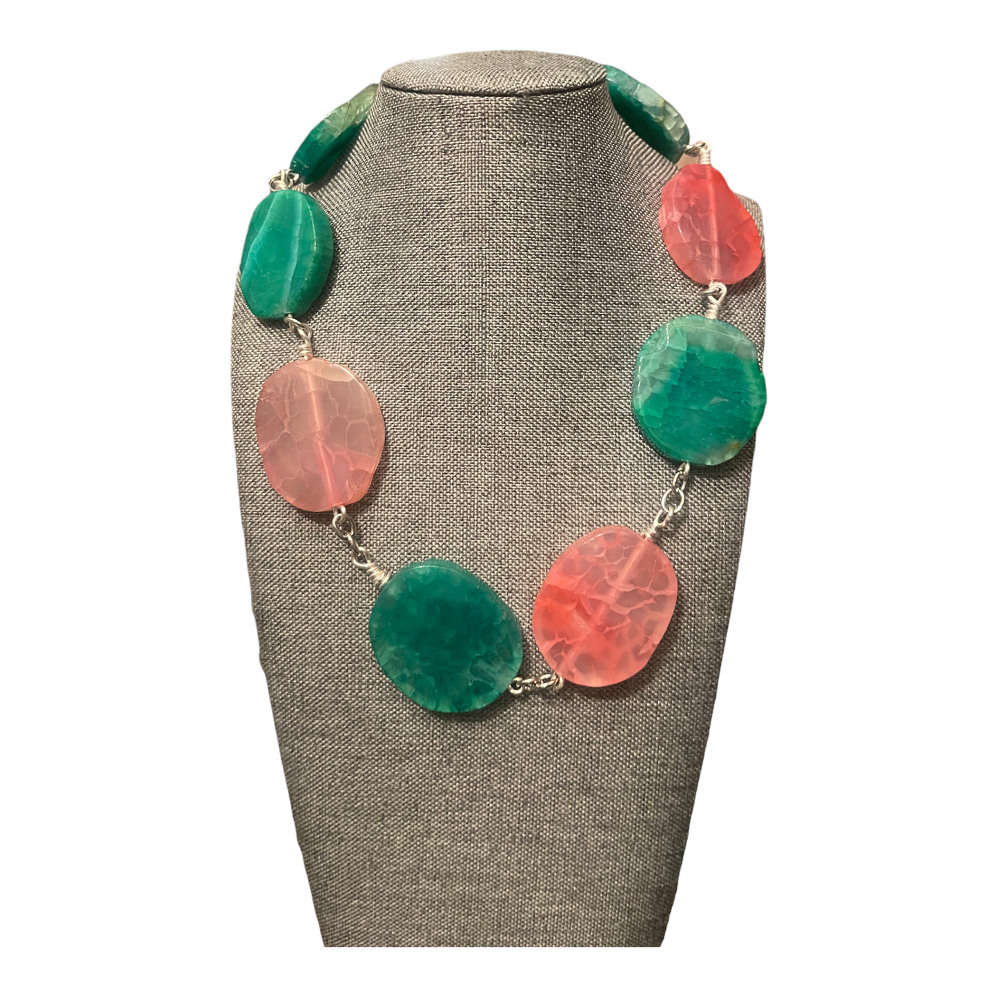 Color Block Colorful Agate Necklace