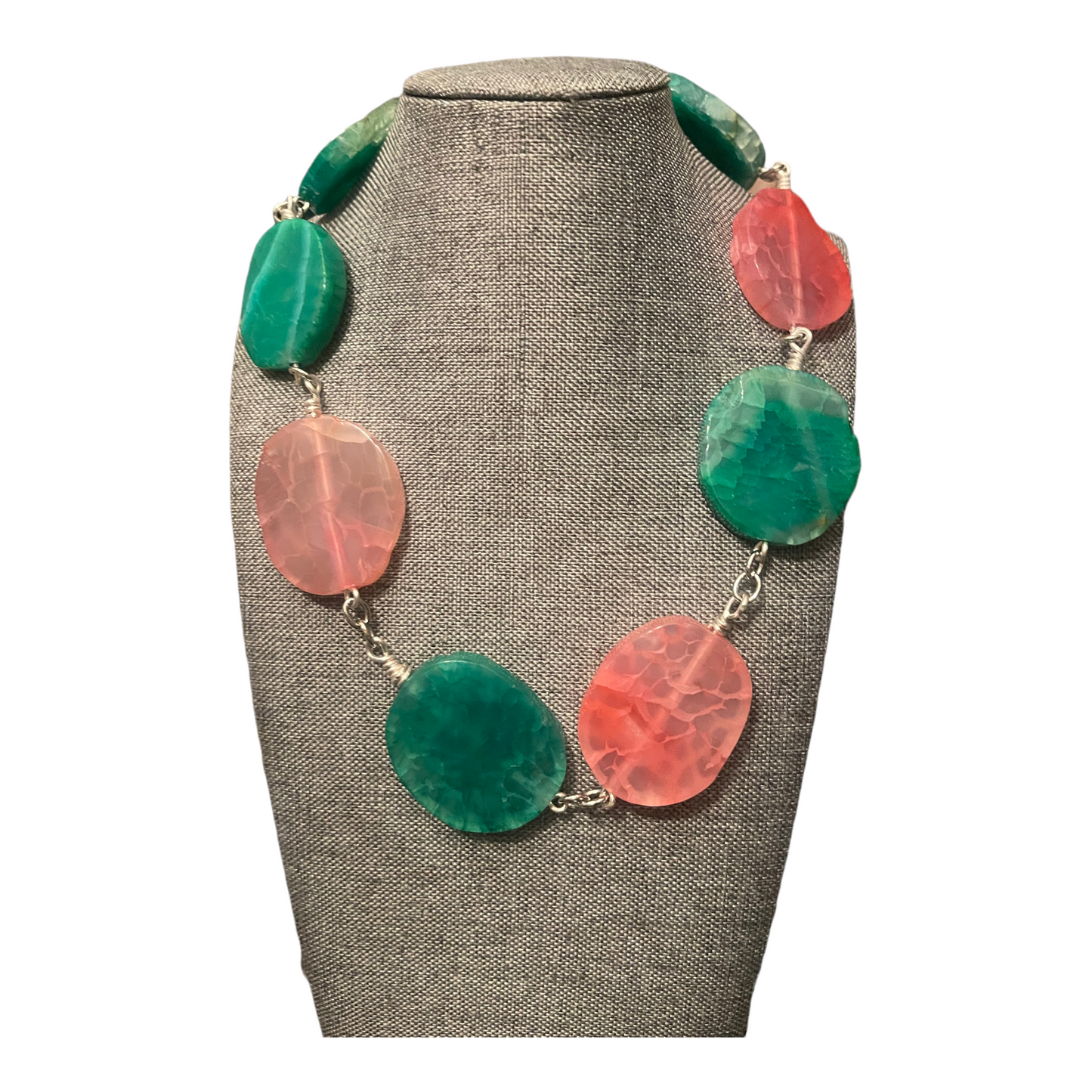 Color Block Colorful Agate Necklace