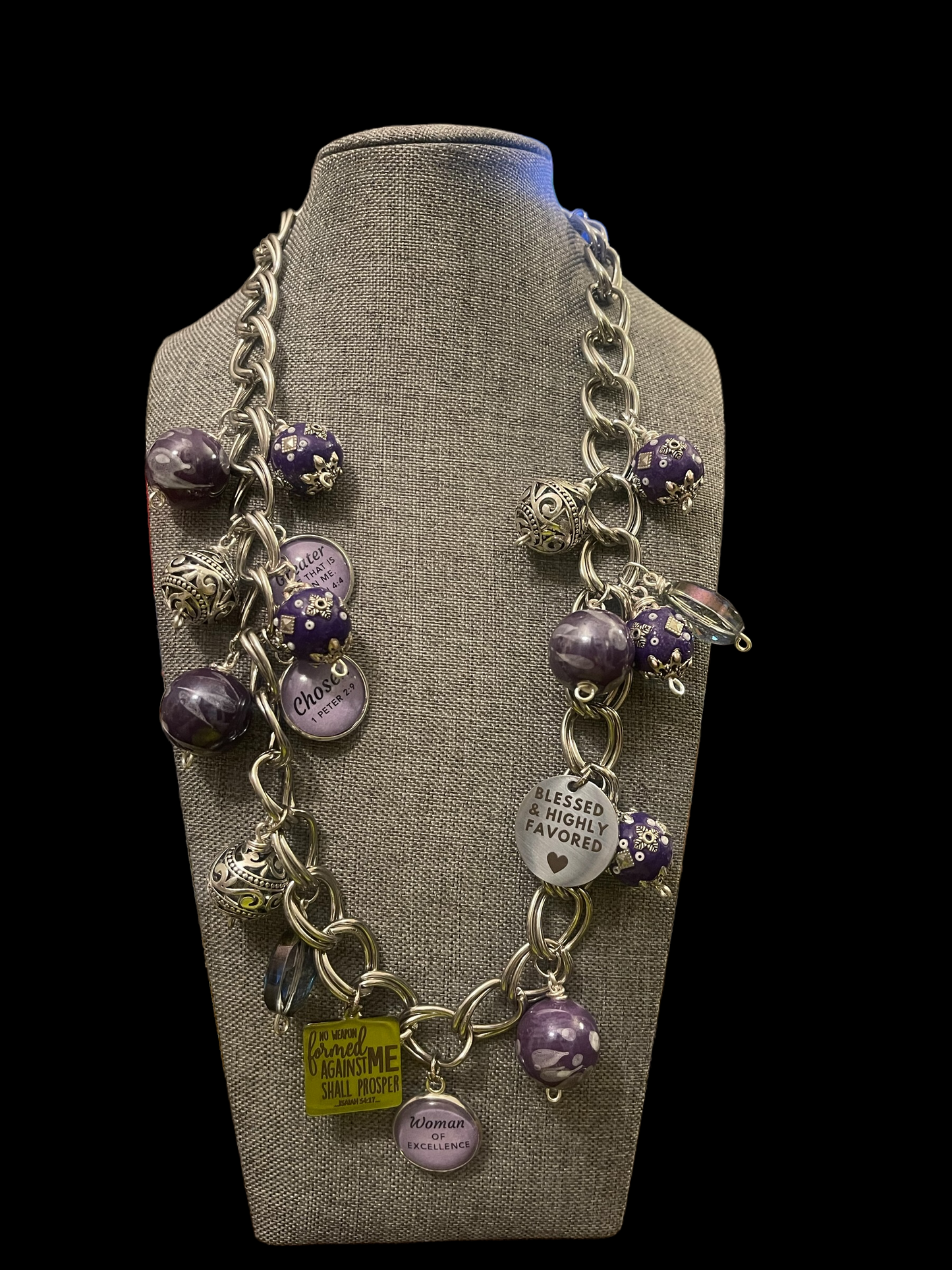 Purple Charm Necklace