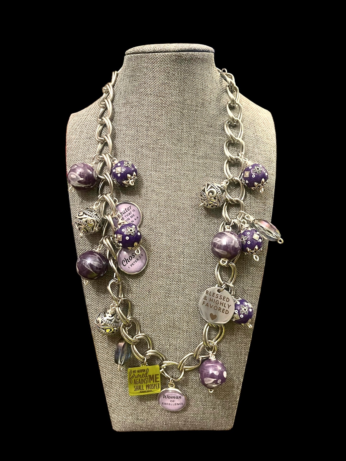 Purple Charm Necklace