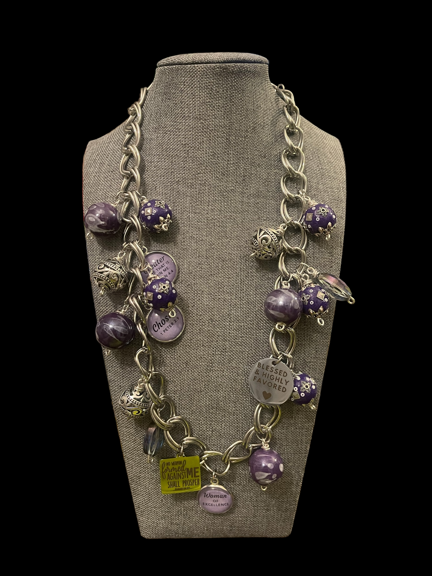 Purple Charm Necklace