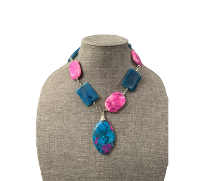 Blue & Pink Statement Necklace