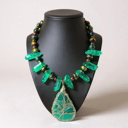 Agate & Quartz Statement Necklace