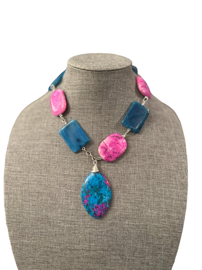 Blue & Pink Statement Necklace