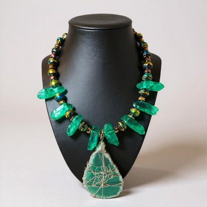 Agate & Quartz Statement Necklace