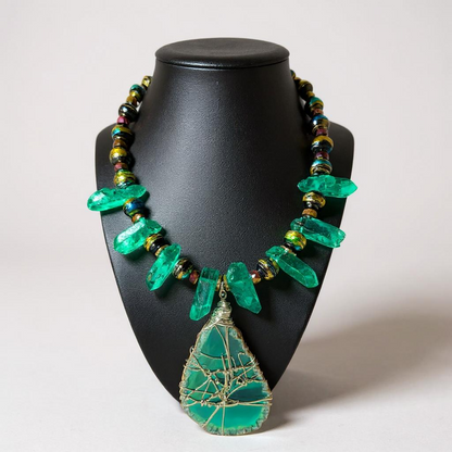 Agate & Quartz Statement Necklace