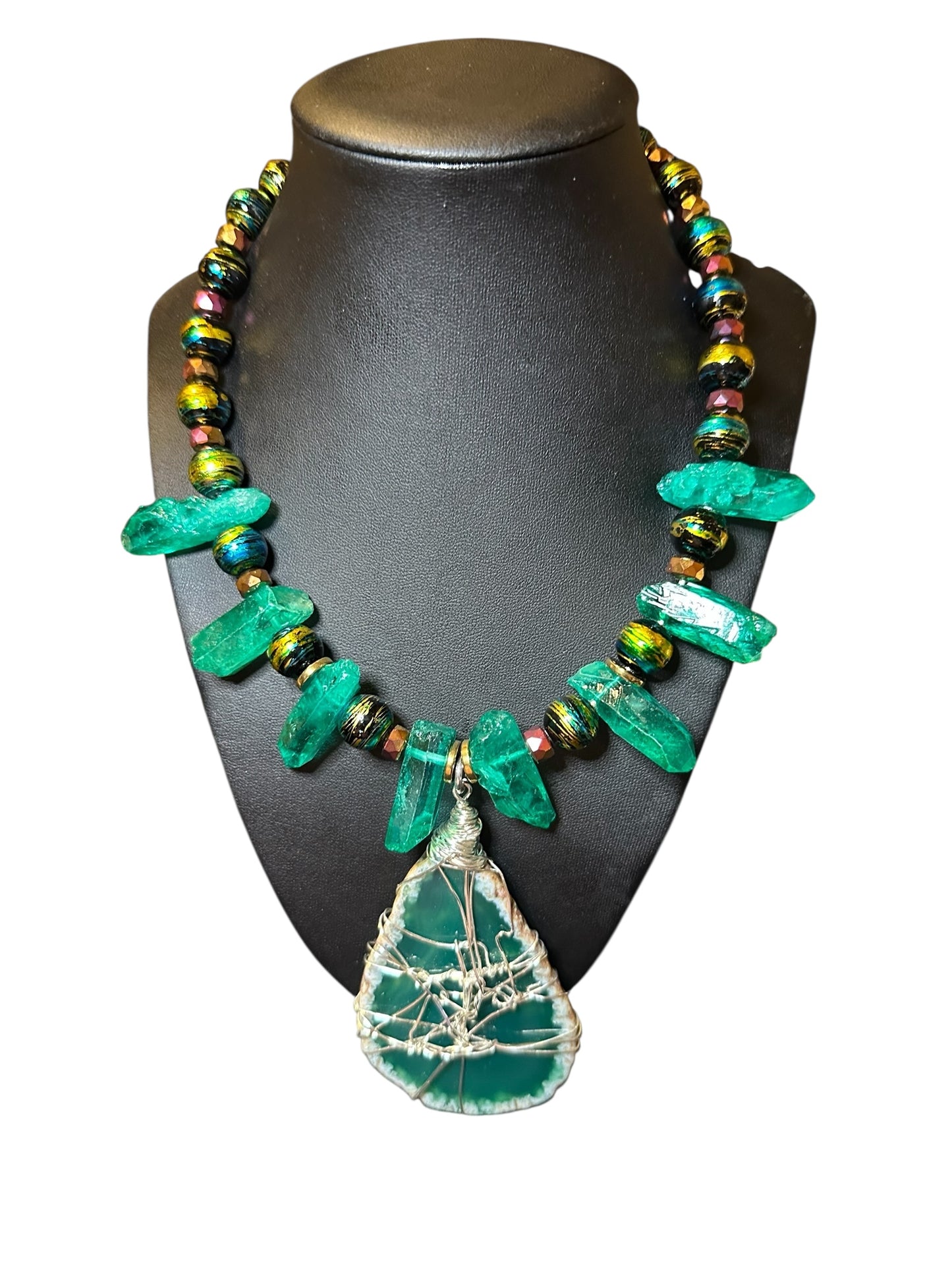 Agate & Quartz Statement Necklace