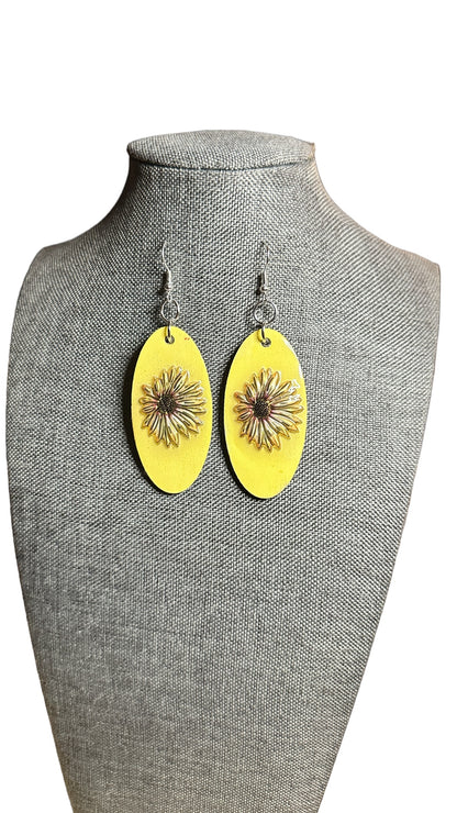 Yellow Handpainted Eartings