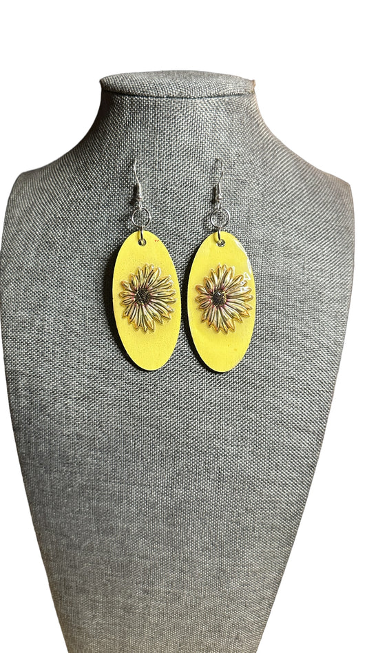 Yellow Handpainted Eartings