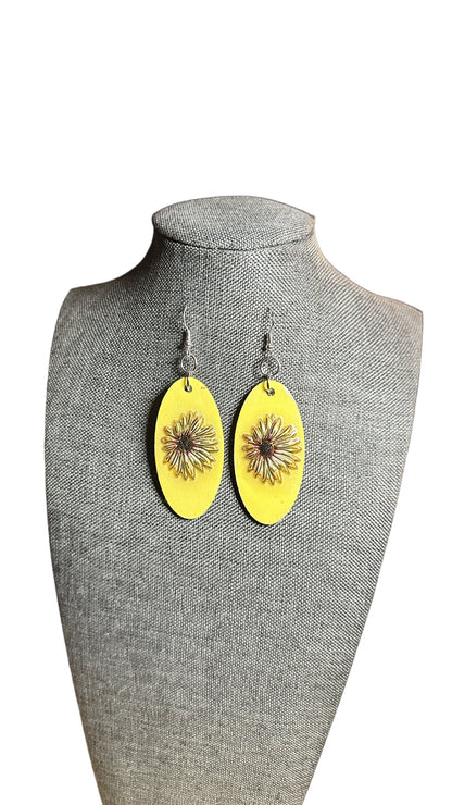 Yellow Handpainted Eartings