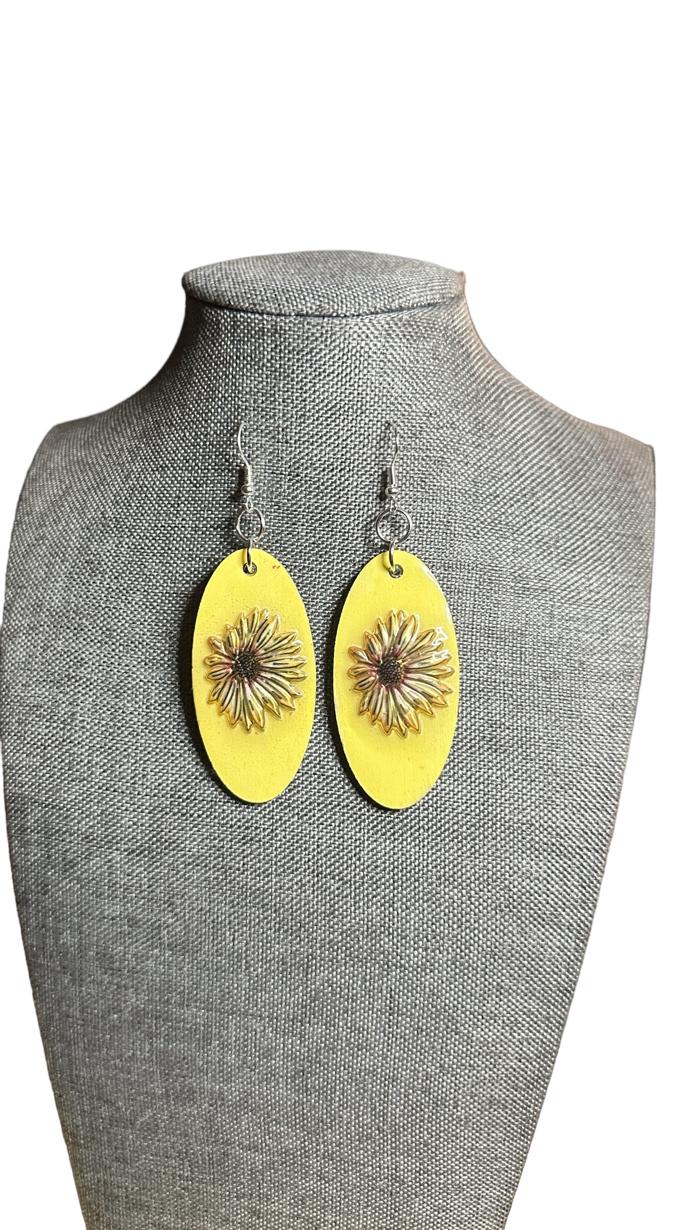 Yellow Handpainted Eartings