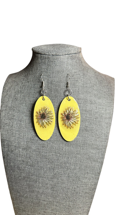 Yellow Handpainted Eartings