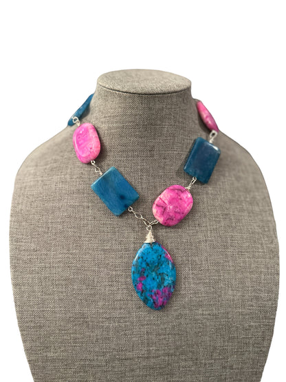 Blue & Pink Statement Necklace