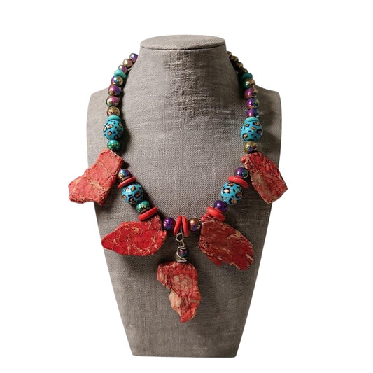 Red Jasper Hematite & Animal Print Statement