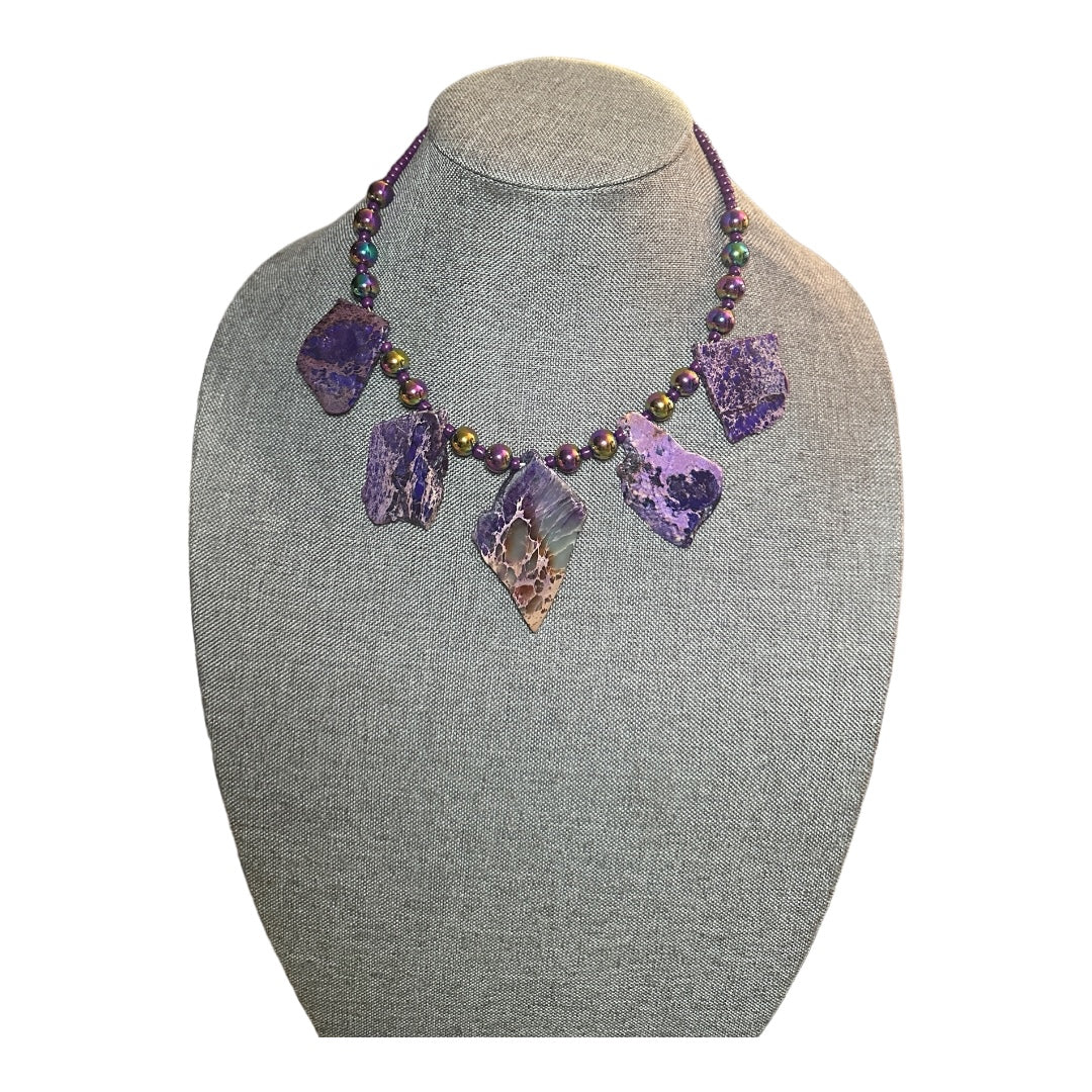 Purple Jasper Statement Necklace