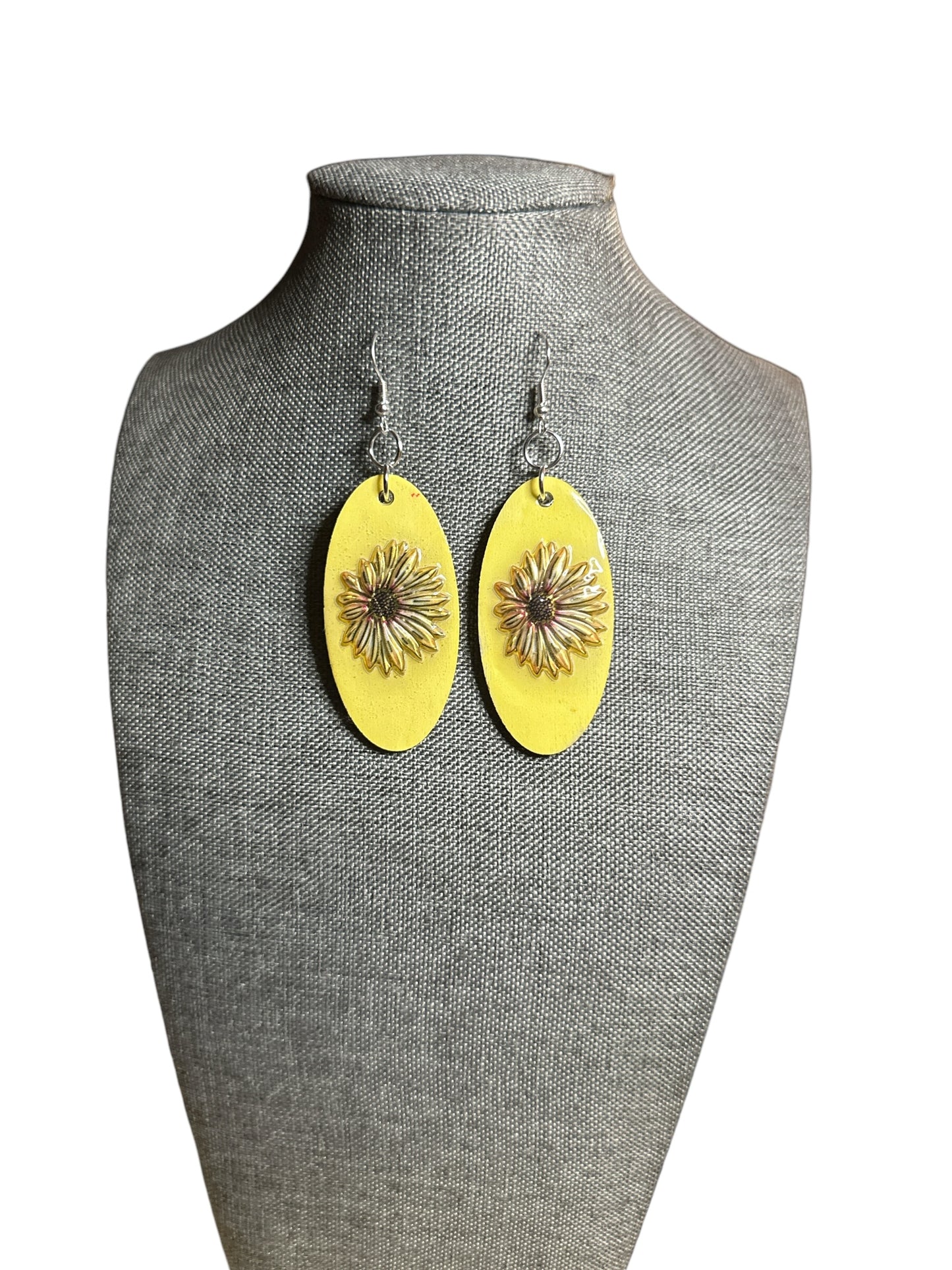 Yellow Handpainted Eartings