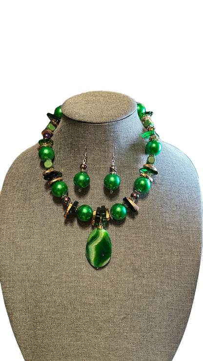 Green Beaded Necklace