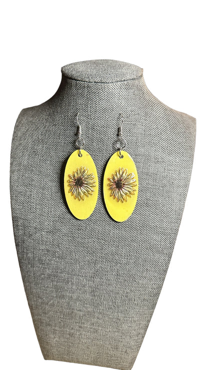 Yellow Handpainted Eartings