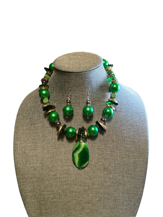 Green Beaded Necklace