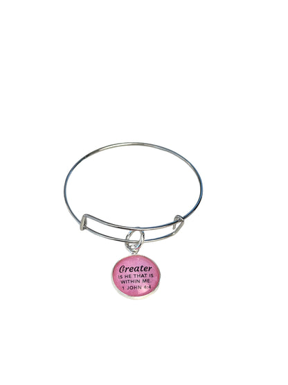 Greater is HE Charm Bangle