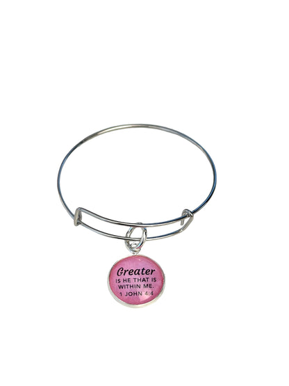 Greater is HE Charm Bangle