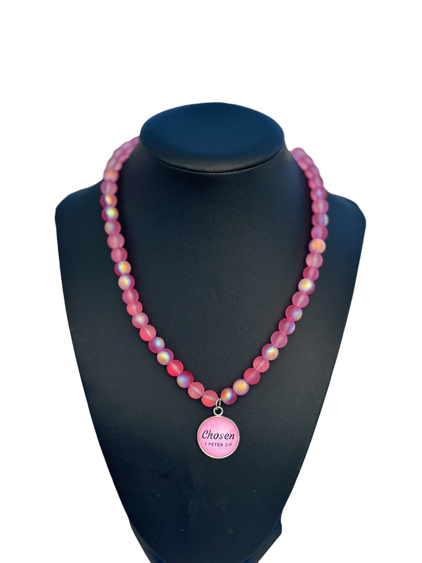 Fuchsia Chosen Beaded Stretch Necklace