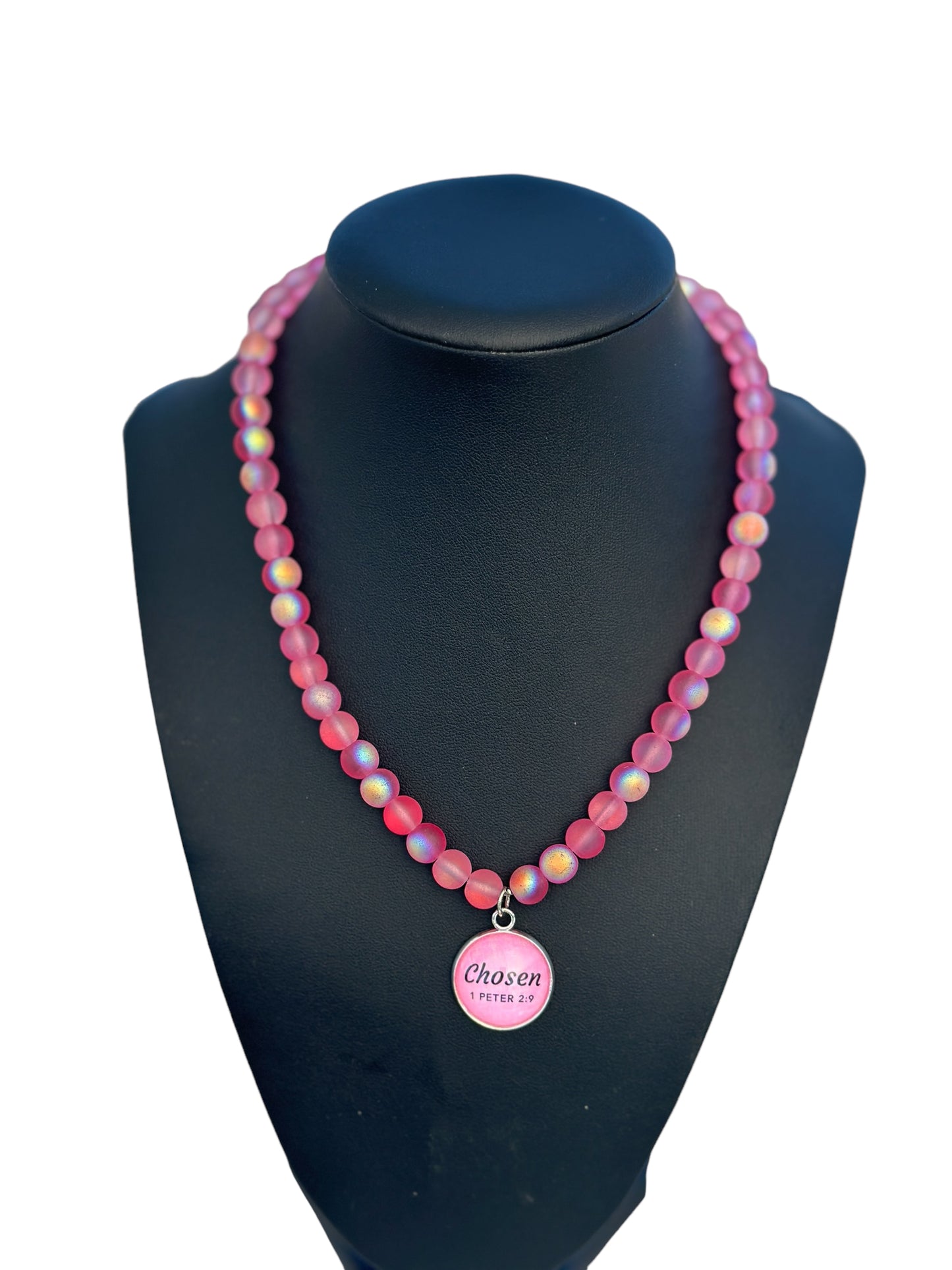 Fuchsia Chosen Beaded Stretch Necklace