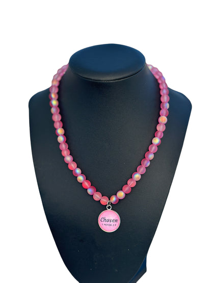 Fuchsia Chosen Beaded Stretch Necklace