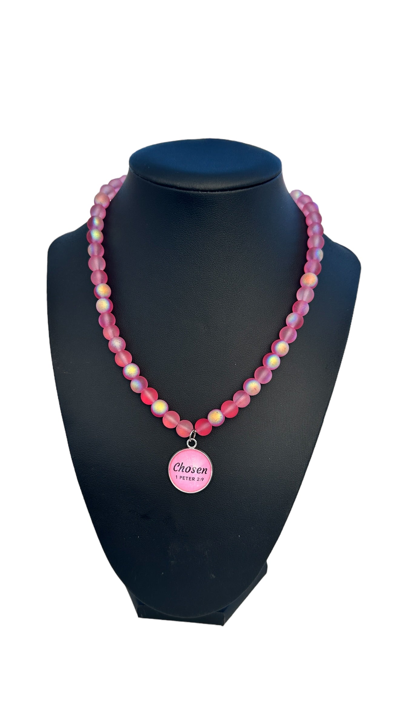 Fuchsia Chosen Beaded Stretch Necklace