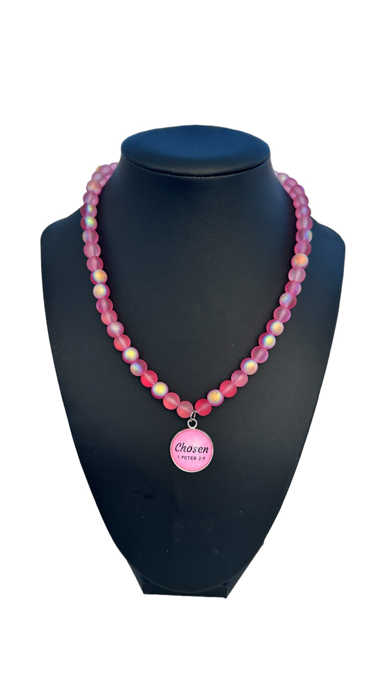 Fuchsia Chosen Beaded Stretch Necklace