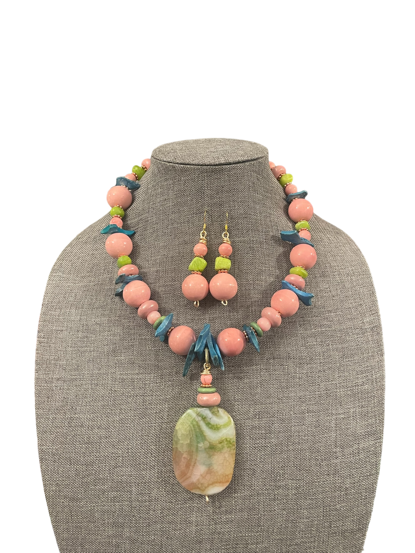 Multicolored Statement Necklace Set