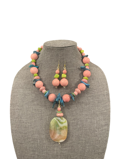 Multicolored Statement Necklace Set