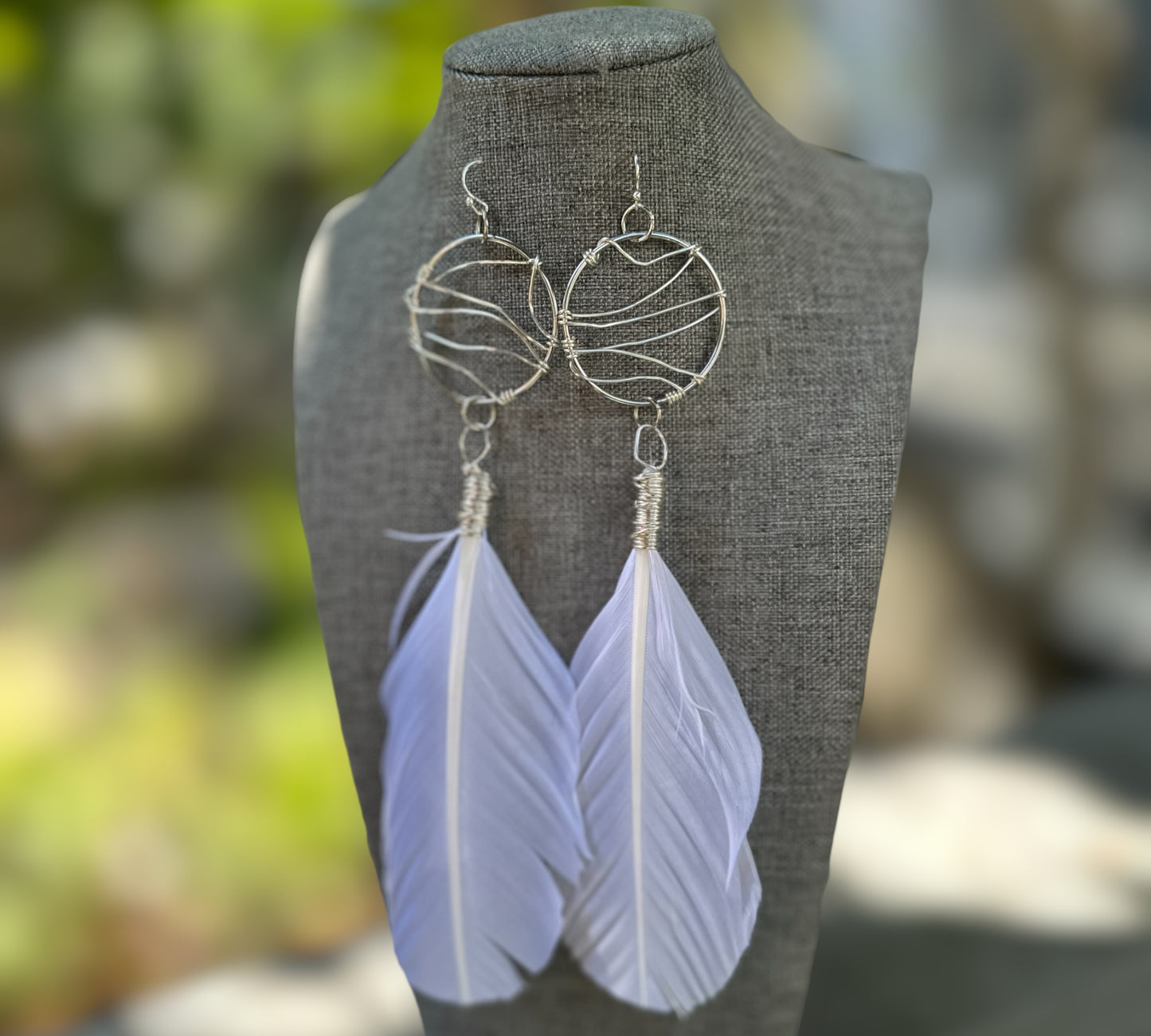 White Feather Earrings