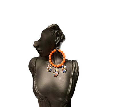 Orange Hoop Earrings