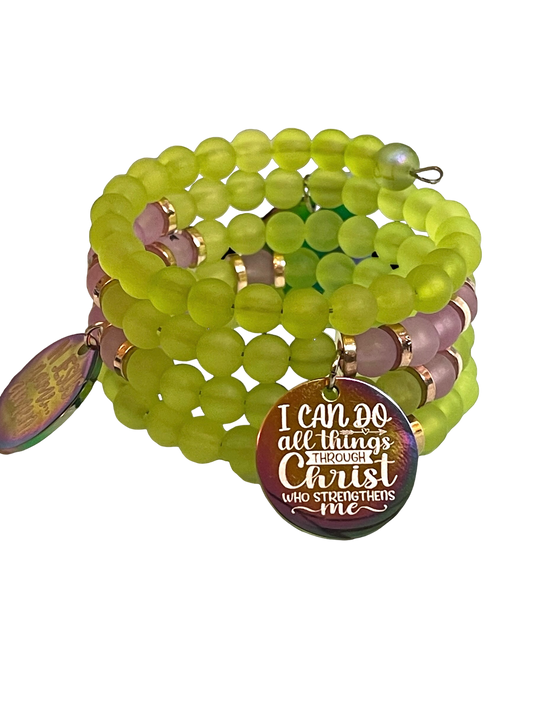 Lime Green Memory Wire Bracelet