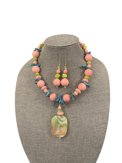 Multicolored Statement Necklace Set