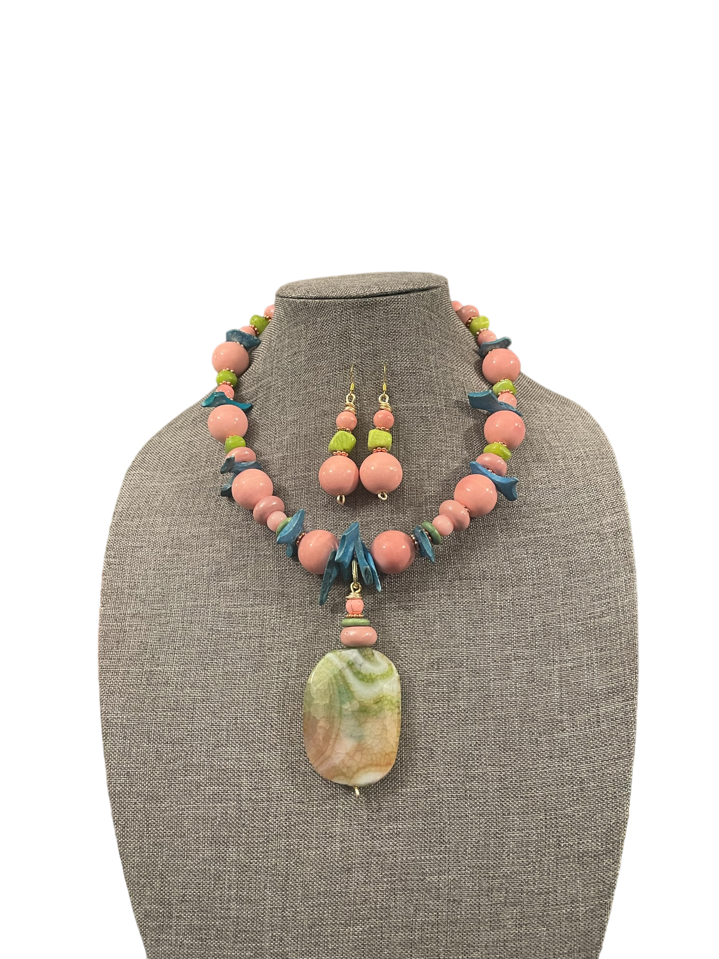 Multicolored Statement Necklace Set