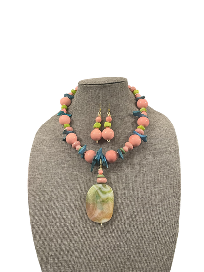 Multicolored Statement Necklace Set