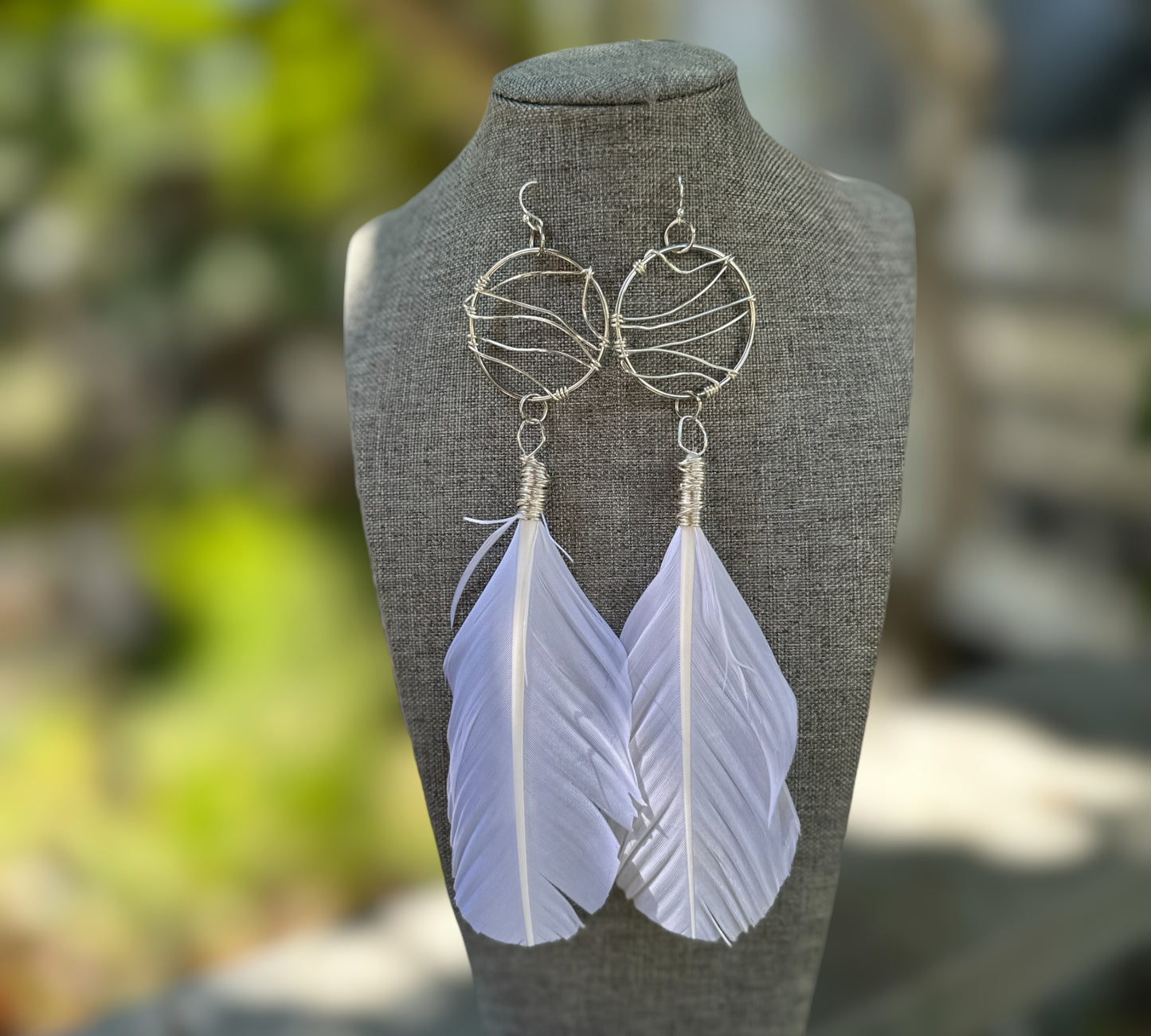 White Feather Earrings