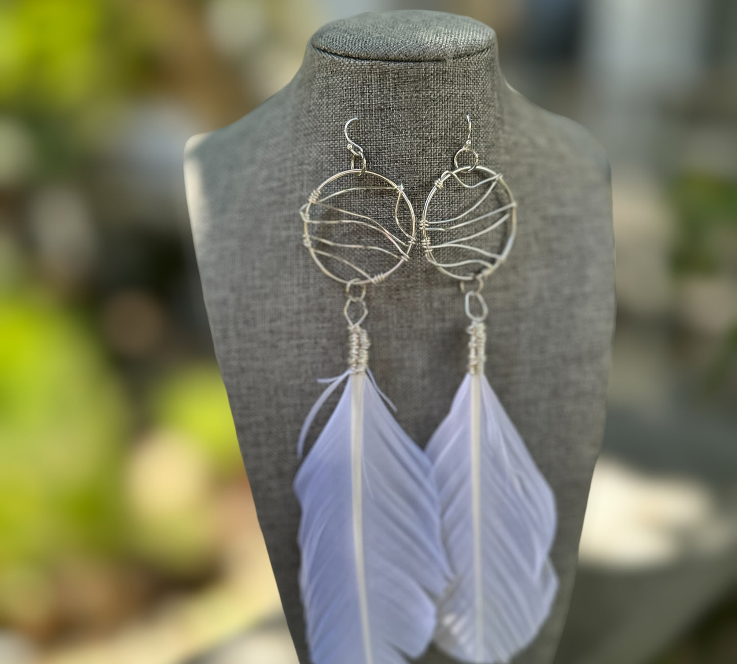 White Feather Earrings