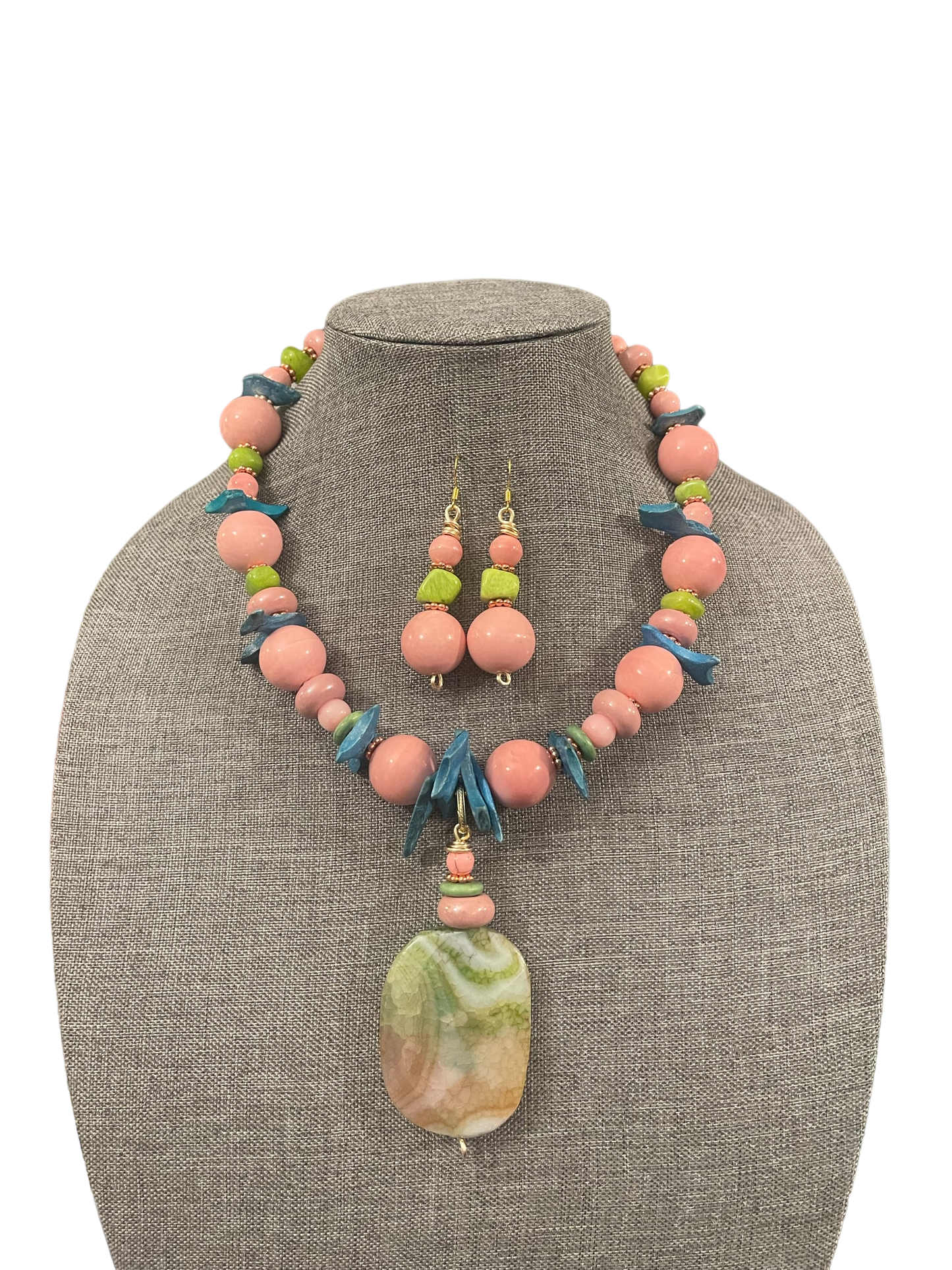 Multicolored Statement Necklace Set