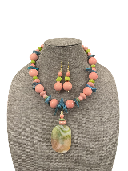 Multicolored Statement Necklace Set