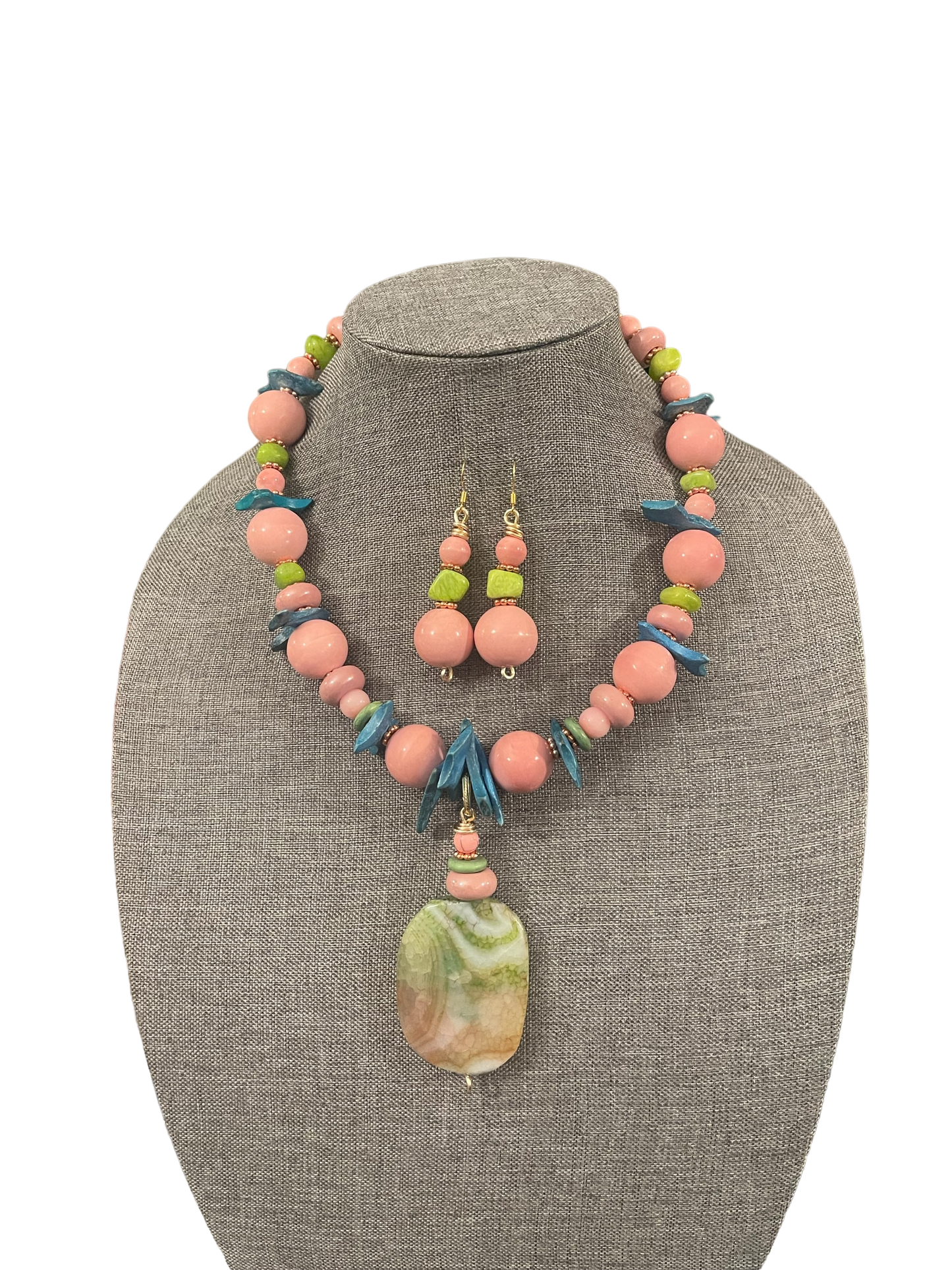 Multicolored Statement Necklace Set