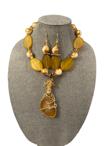 Agate Beaded Statement Necklace